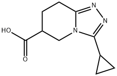 1,2,4-Triazolo[4,3-a]pyridine-6-carboxylic acid, 3-cyclopropyl-5,6,7,8-tetrahydro- Struktur