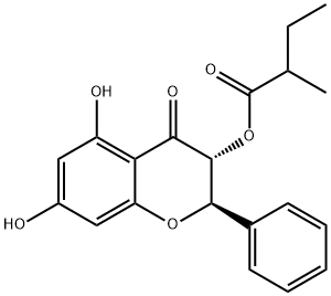 Pinobanksin 3-(2-methyl)butyrate 化学構造式