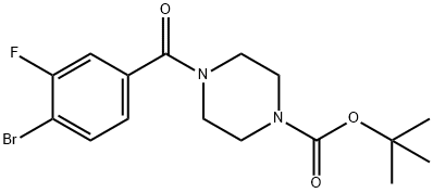 tert-Butyl 4-[(4-bromo-3-fluorophenyl)carbonyl]piperazine-1-carboxylate 结构式