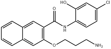 2-Naphthalenecarboxamide, 3-(3-aminopropoxy)-N-(4-chloro-2-hydroxyphenyl)- 化学構造式