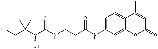 Butanamide, 2,4-dihydroxy-3,3-dimethyl-N-[3-[(4-methyl-2-oxo-2H-1-benzopyran-7-yl)amino]-3-oxopropyl]-, (2R)- 结构式