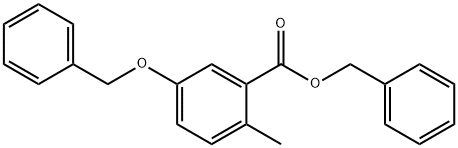 Benzoic acid, 2-methyl-5-(phenylmethoxy)-, phenylmethyl ester 化学構造式