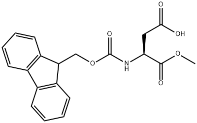 Aspartic acid, N-[(9H-fluoren-9-ylmethoxy)carbonyl]-, 1-methyl ester Structure