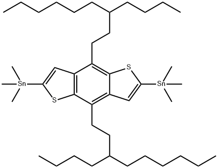 Stannane, 1,1'-[4,8-bis(3-butylnonyl)benzo[1,2-b:4,5-b']dithiophene-2,6-diyl]bis[1,1,1-trimethyl- Struktur
