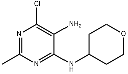 6-Chloro-2-methyl-N*4*-(tetrahydro-pyran-4-yl)-pyrimidine-4,5-diamine Struktur