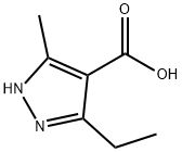1H-Pyrazole-4-carboxylic acid, 3-ethyl-5-methyl- 化学構造式