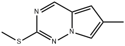 Pyrrolo[2,1-f][1,2,4]triazine, 6-methyl-2-(methylthio)- 化学構造式