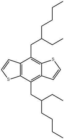 4,8-ビス(2-エチルヘキシル)ベンゾ[1,2-b:4,5-b′]ジチオフェン 化学構造式
