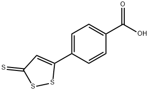 Benzoic acid, 4-(3-thioxo-3H-1,2-dithiol-5-yl)- Structure