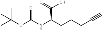 (R)-2-((叔-丁氧羰基)氨基)庚-6-炔酸, 1234692-71-7, 结构式