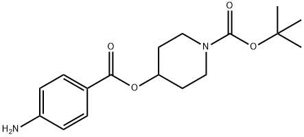 4-(4-氨基苯甲酰氧基)哌啶-1-羧酸叔丁酯,1235441-68-5,结构式