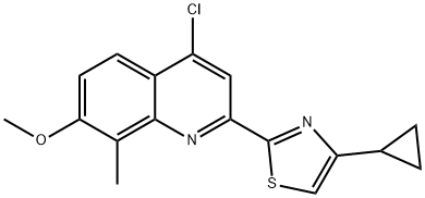 4-Chloro-2-(4-cyclopropyl-1,3-thiazol-2-yl)-7-methoxy-8-methylquinoline,1237745-88-8,结构式