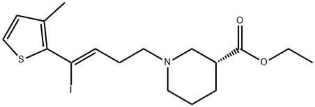 3-Piperidinecarboxylic acid, 1-[(3Z)-4-iodo-4-(3-methyl-2-thienyl)-3-buten-1-yl]-, ethyl ester, (3R)-