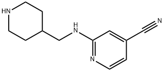 4-Pyridinecarbonitrile, 2-[(4-piperidinylmethyl)amino]- Structure