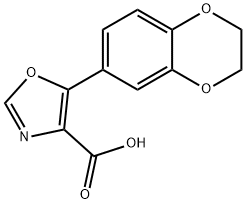 5-(2,3-二氢-1,4-苯并二噁英-6-基)-1,3-噁唑-4-羧酸 结构式