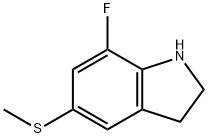 1H-Indole, 7-fluoro-2,3-dihydro-5-(methylthio)- Structure