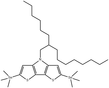 4-(2-butyloctyl)-2,6-bis(trimethylstannyl)-4H-dithieno[3,2-b:2',3'-d]pyrrole 化学構造式