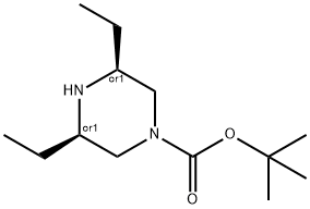 1-Piperazinecarboxylic acid, 3,5-diethyl-, 1,1-dimethylethyl ester, (3R,5S)-rel-,1240605-61-1,结构式