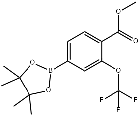 4-(4,4,5,5-四甲基-1,3,2-二氧硼烷-2-基)-2-(三氟甲氧基)苯甲酸甲酯 结构式