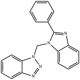 1-((2-苯基-1H-苯并[D]咪唑-1-基)甲基)-1H-苯并[D][1,2,3]三唑 结构式