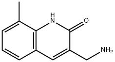 2(1H)-Quinolinone, 3-(aminomethyl)-8-methyl- Structure