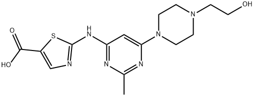 1245157-42-9 2-[[6-[4-(2-Hydroxyethyl)-1-piperazinyl]-2-methyl-4-pyrimidinyl]amino]-5-thiazolecarboxylic acid