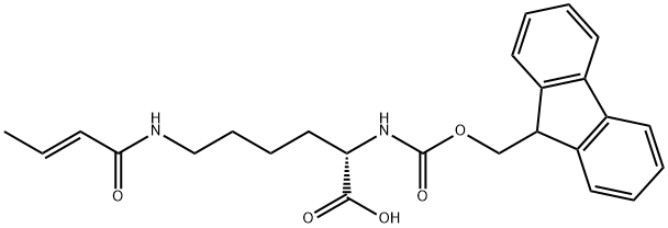 L-Lysine, N2-[(9H-fluoren-9-ylmethoxy)carbonyl]-N6-[(2E)-1-oxo-2-buten-1-yl]- 结构式