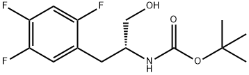 Carbamic acid, N-[(1R)-1-(hydroxymethyl)-2-(2,4,5-trifluorophenyl)ethyl]-, 1,1-dimethylethyl ester Struktur