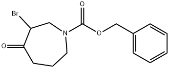 1H-Azepine-1-carboxylic acid, 3-bromohexahydro-4-oxo-, phenylmethyl ester Struktur