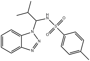 N-(1-(1H-苯并[D][1,2,3]三唑-1-基)-2-甲基丙基)-4-甲基苯磺酰胺, 124984-83-4, 结构式