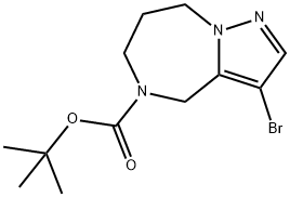 4H-Pyrazolo[1,5-a][1,4]diazepine-5(6H)-carboxylic acid, 3-bromo-7,8-dihydro-, 1,1-dimethylethyl ester Struktur