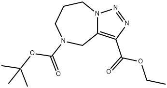 5-叔-丁基 3-乙基 7,8-二氢-4H-[1,2,3]三唑并[1,5-A][1,4]二氮杂卓-3,5(6H)-二甲酸基酯 结构式