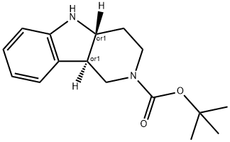 (4AR,9BR)-叔-丁基 3,4,4A,5-四氢-1H-吡啶并[4,3-B]吲哚-2(9BH)-甲酸基酯 结构式