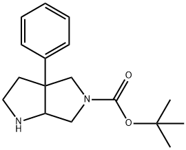 叔-丁基 3A-苯基六氢吡咯并[3,4-B]吡咯-5(1H)-甲酸基酯,1251021-52-9,结构式