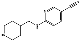 3-Pyridinecarbonitrile, 6-[(4-piperidinylmethyl)amino]- Structure