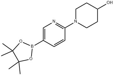 4-Piperidinol, 1-[5-(4,4,5,5-tetramethyl-1,3,2-dioxaborolan-2-yl)-2-pyridinyl]- Struktur
