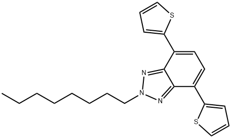 2H-Benzotriazole, 2-octyl-4,7-di-2-thienyl- 化学構造式