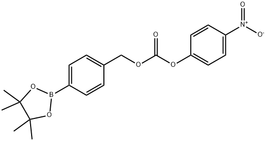 Carbonic acid, 4-nitrophenyl [4-(4,4,5,5-tetramethyl-1,3,2-dioxaborolan-2-yl)phenyl]methyl ester 化学構造式