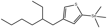 [4-（2-乙基己基）-2-噻吩基]三甲基-锡烷 结构式