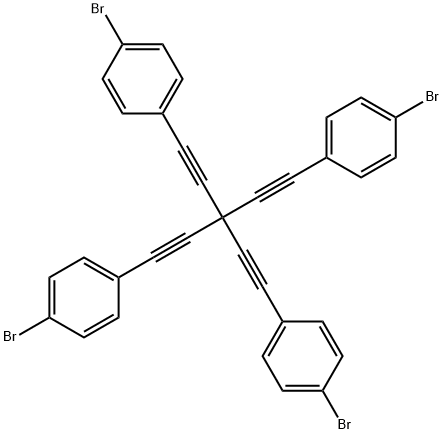 Benzene, 1-bromo-4-[5-(4-bromophenyl)-3,3-bis[2-(4-bromophenyl)ethynyl]-1,4-pentadiyn-1-yl]- 结构式