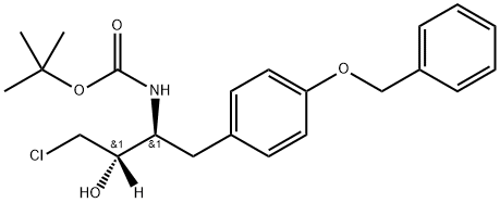 Carbamic acid, N-[(1S,2S)-3-chloro-2-hydroxy-1-[[4-(phenylmethoxy)phenyl]methyl]propyl-2-d]-, 1,1-dimethylethyl ester Structure