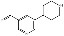 3-Pyridinecarboxaldehyde, 5-(4-piperidinyl)- Struktur