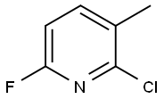 Pyridine, 2-chloro-6-fluoro-3-methyl- 化学構造式