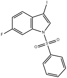 1H-Indole, 6-fluoro-3-iodo-1-(phenylsulfonyl)- Struktur