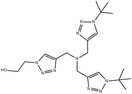 2-(4-((bis(1-tert-butyl-1H-1,2,3-triazol-4-yl)methyl)amino)methyl)-1H-1,2,3-triazol-1-yl)-ethanol, 1257633-69-4, 结构式