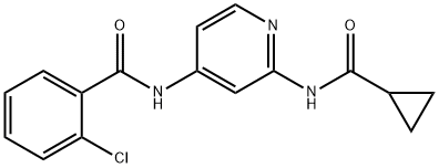 2-chloro-N-(2-(cyclopropanecarboxamido)pyridin-4-yl)benzamide 化学構造式