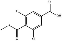 1,4-Benzenedicarboxylic acid, 2-chloro-6-fluoro-, 1-methyl ester 化学構造式