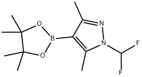 1-(二氟甲基)-3,5-二甲基-4-(4,4,5,5-四甲基-1,3,2-二氧硼杂环戊烷-2-基)-1H-吡唑 结构式