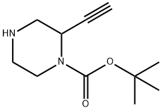 1-Piperazinecarboxylic acid, 2-ethynyl-, 1,1-dimethylethyl ester Struktur