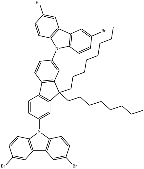 9,9’-(9,9-Dioctyl-9H-fluorene-2,7-diyl)-bis(3,6-dibromo-9Hcarbazole) Structure